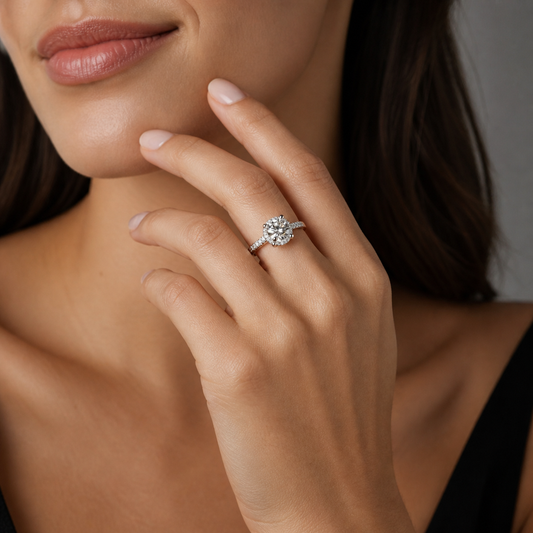 1 Carat Halo Diamond Engagement Ring