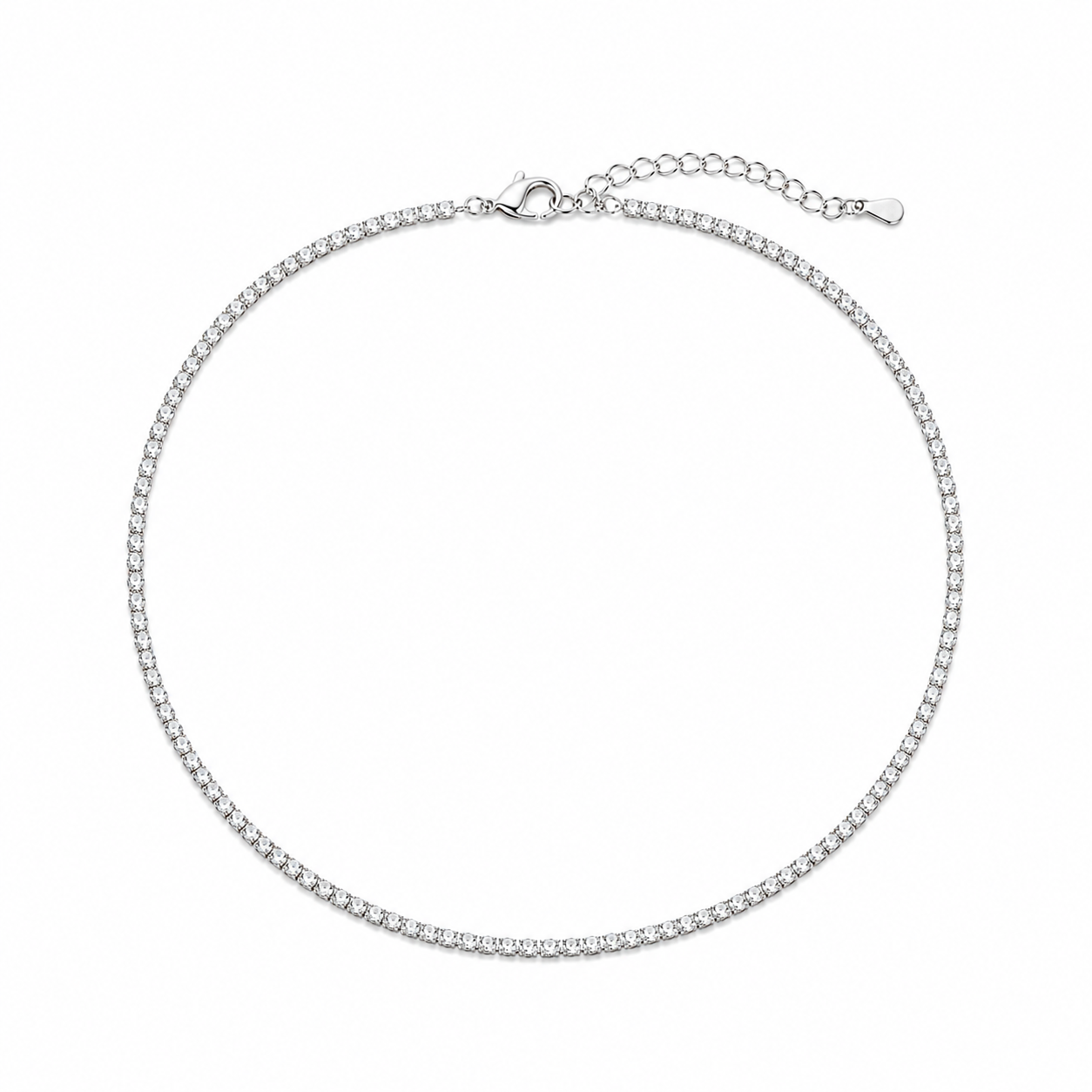Short Sized 2mm Diamond Necklace for Teenagers