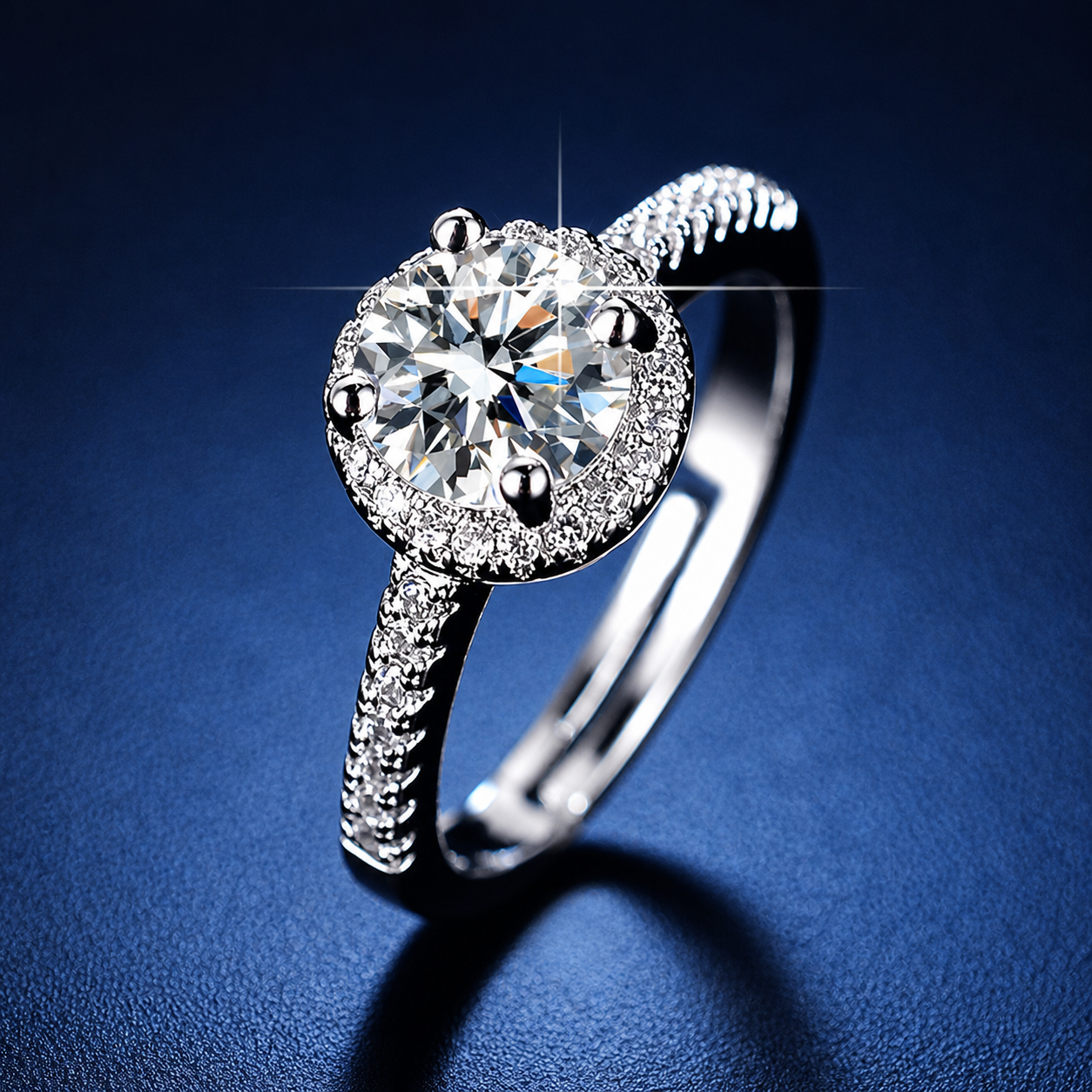 1 Carat Halo Diamond Engagement Ring