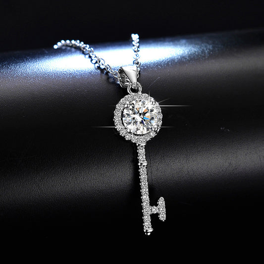 Key to My Heart Crystal Diamond Pendant Necklace