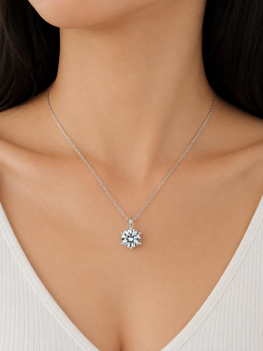 Celeste Solitaire Diamond Pendant Necklace