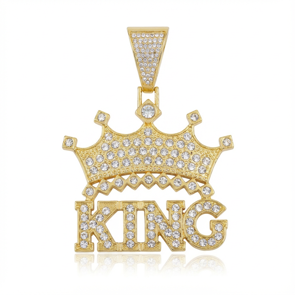 Iced King Crown Pendant