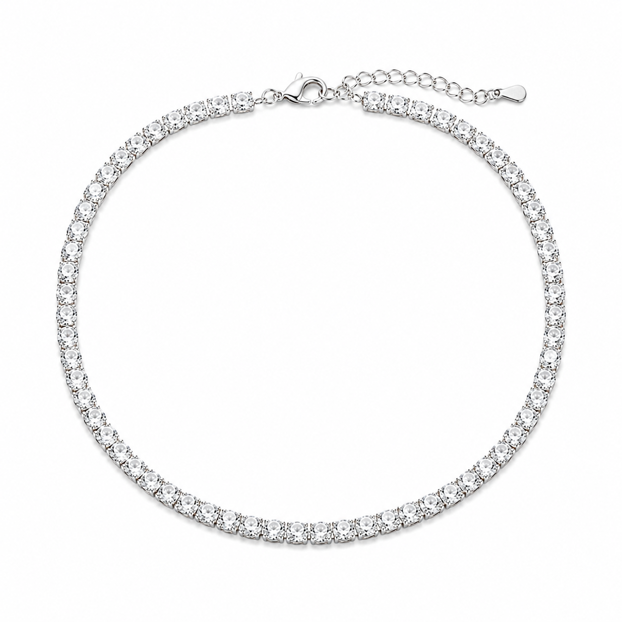 Short Sized 3mm Diamond Necklace for Teenagers