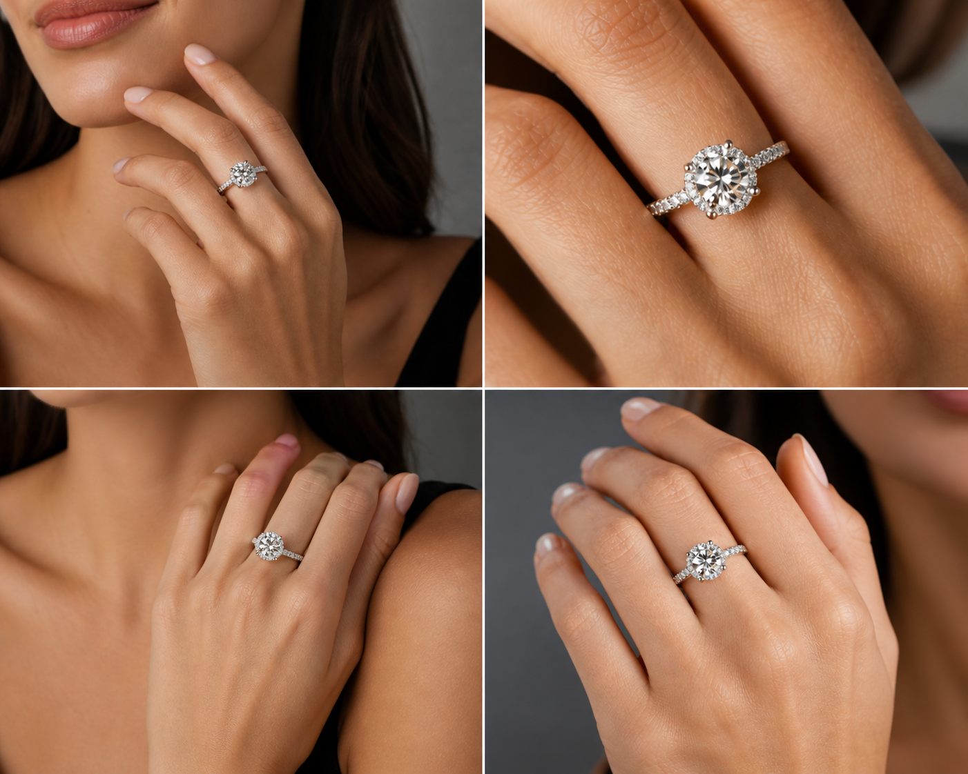 1 Carat Halo Diamond Engagement Ring