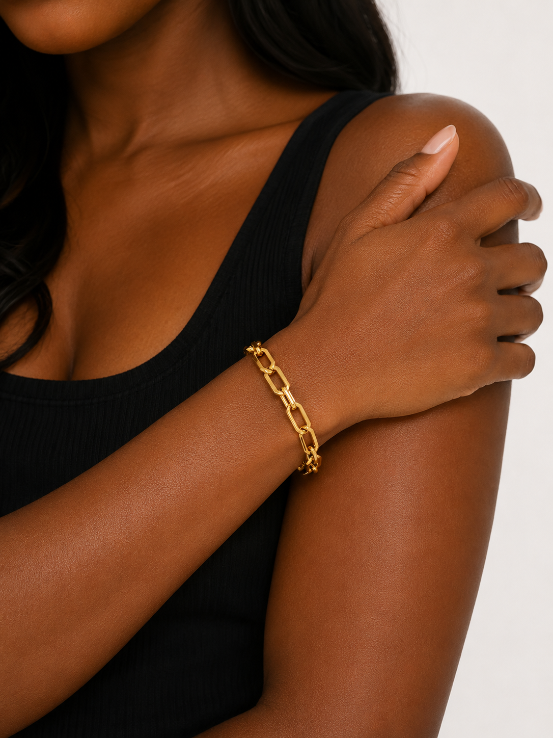 18K Gold Geo Link Bracelet – Modern Chain Bracelet