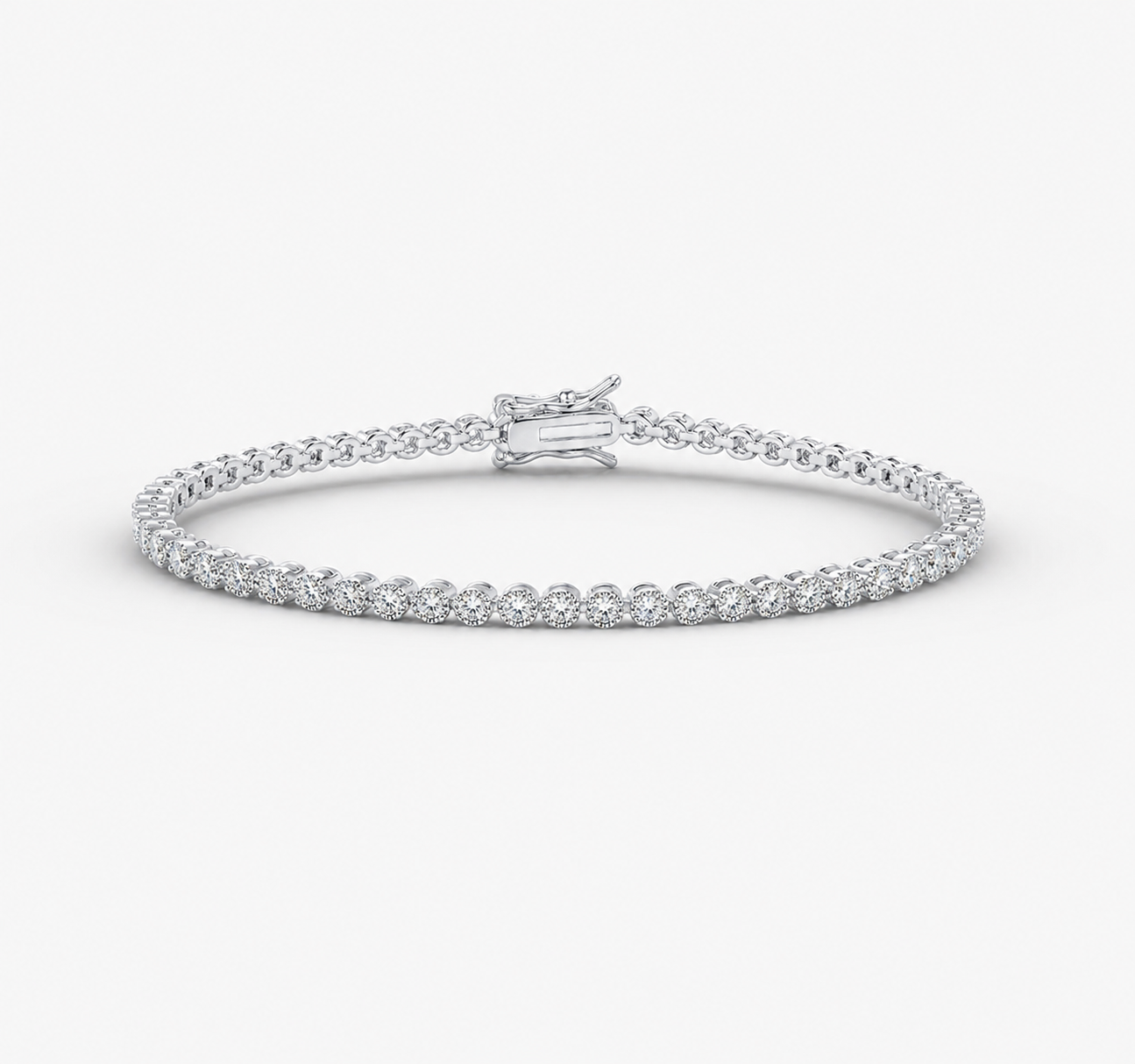 4mm Fala Round Diamond Tennis Bracelet – Classic White Gold Luxury Bracelet