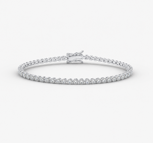 4mm Fala Round Diamond Tennis Bracelet – Classic White Gold Luxury Bracelet