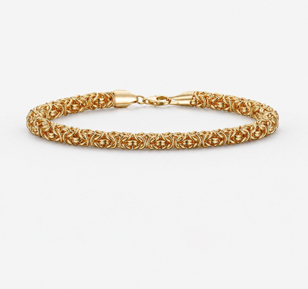 7mm Byzantine Link Bracelet – Gold Plated Chain Bracelet