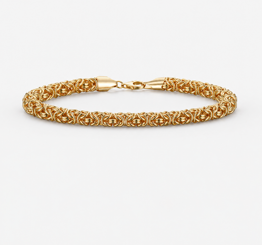 7mm Byzantine Link Bracelet – Gold Plated Chain Bracelet