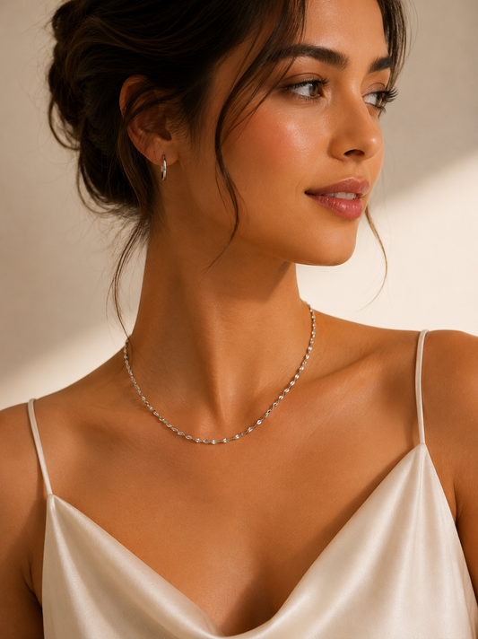 Lumière Mirror White Gold Chain Necklace