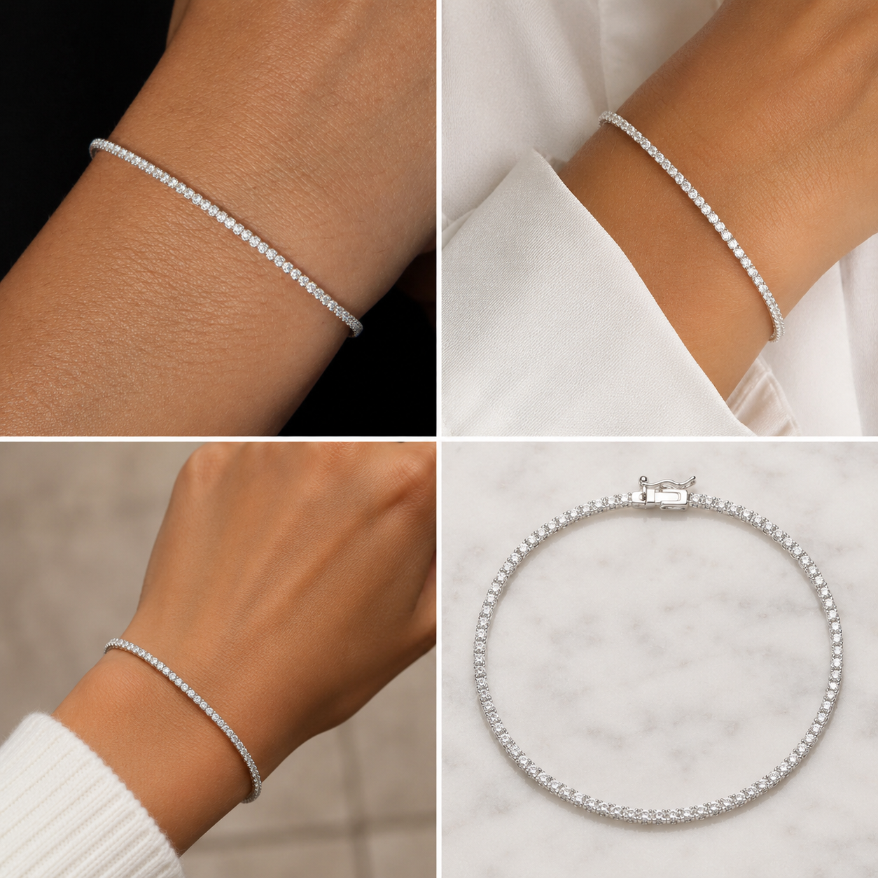 2mm Diamond Tennis Bracelets
