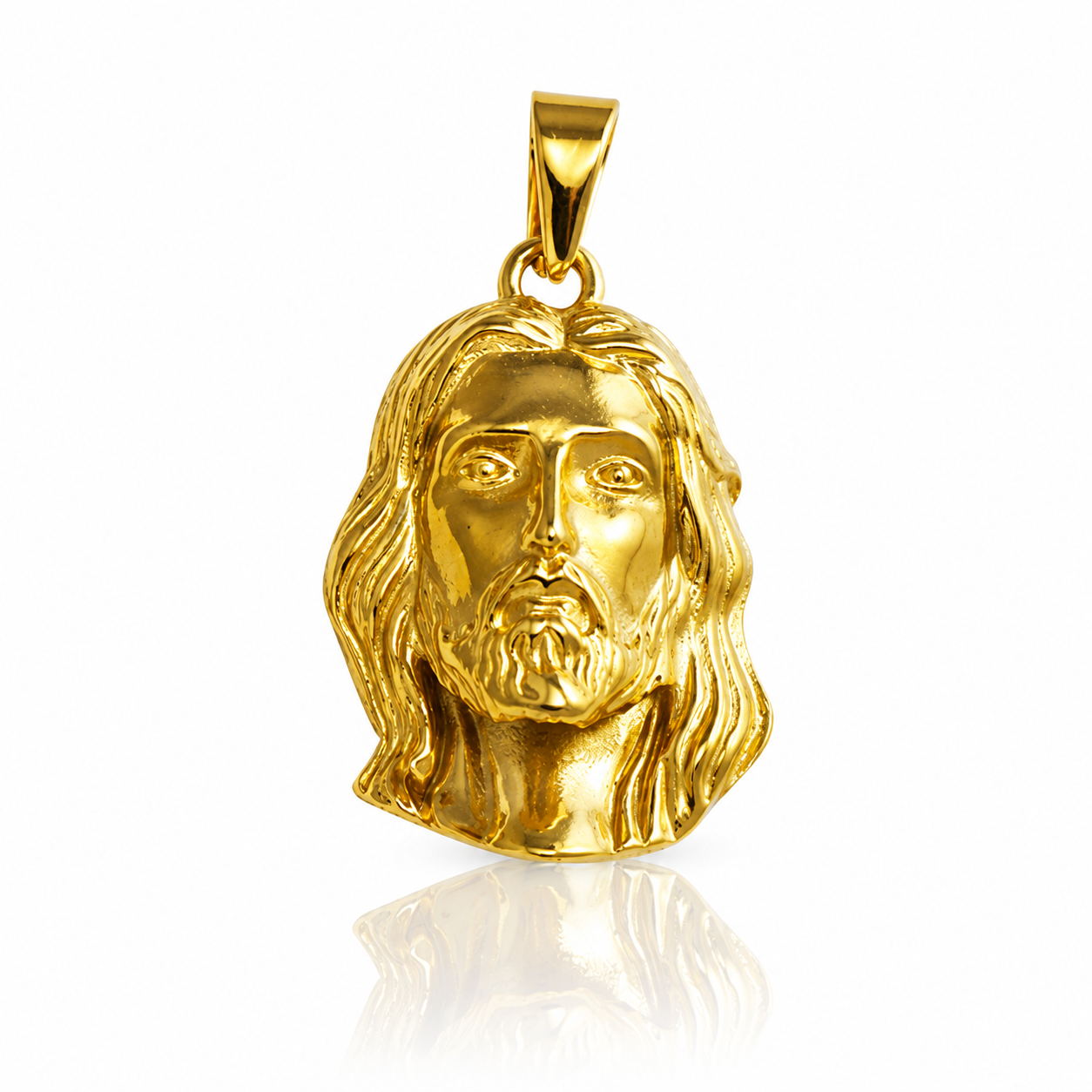 14K Gold Plated Jesus Head Pendant – Classic Faith Pendant