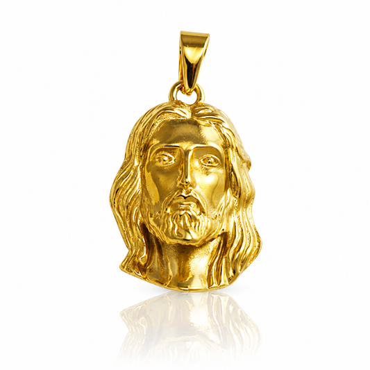 14K Gold Plated Jesus Head Pendant – Classic Faith Pendant