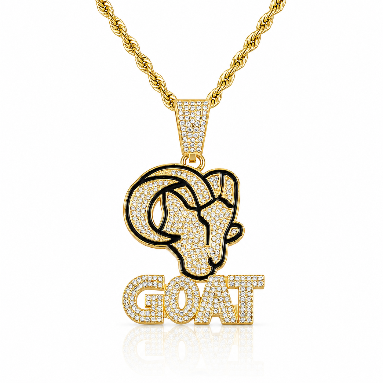 Iced Goat Head “GOAT” Pendant