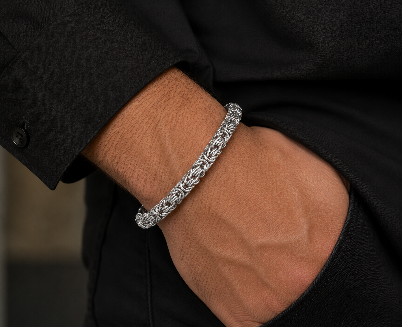 7mm Byzantine Link Bracelet – Premium Stainless Steel Chain Bracelet