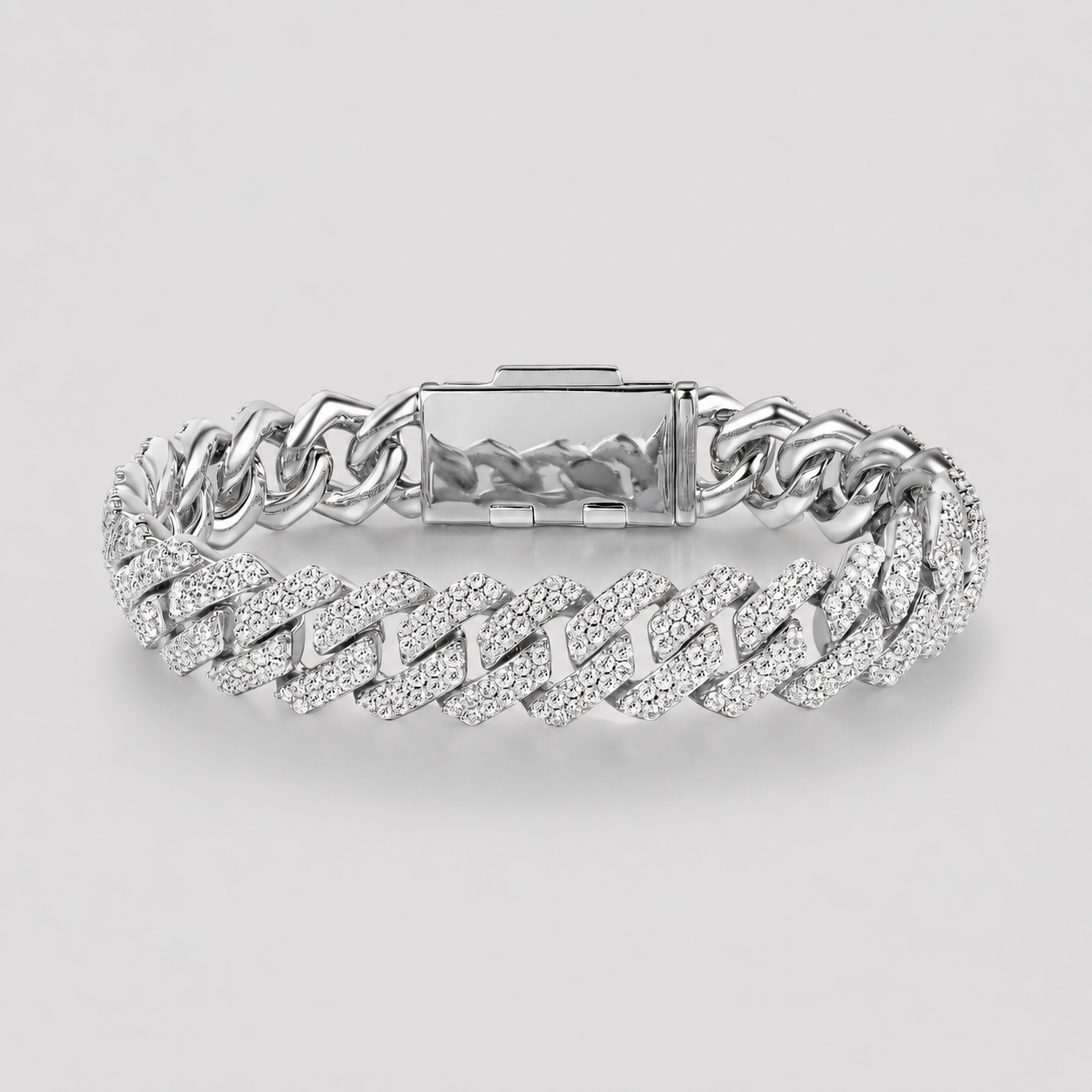 14mm Iced Out Cuban Link Bracelet – Premium Micro Pavé Statement Bracelet