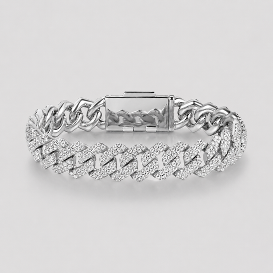 14mm Iced Out Cuban Link Bracelet – Premium Micro Pavé Statement Bracelet