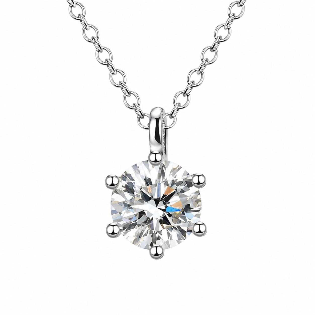 Celeste Solitaire Diamond Pendant Necklace