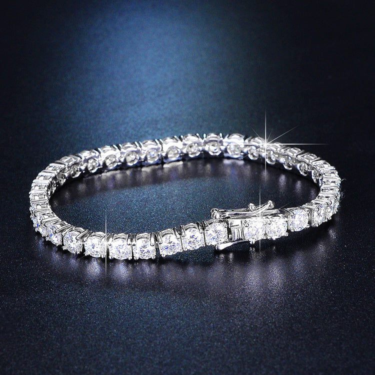 925 Sterling Silver with 4mm Diamond Tennis Bracelet
