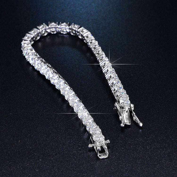 925 Sterling Silver with 4mm Diamond Tennis Bracelet