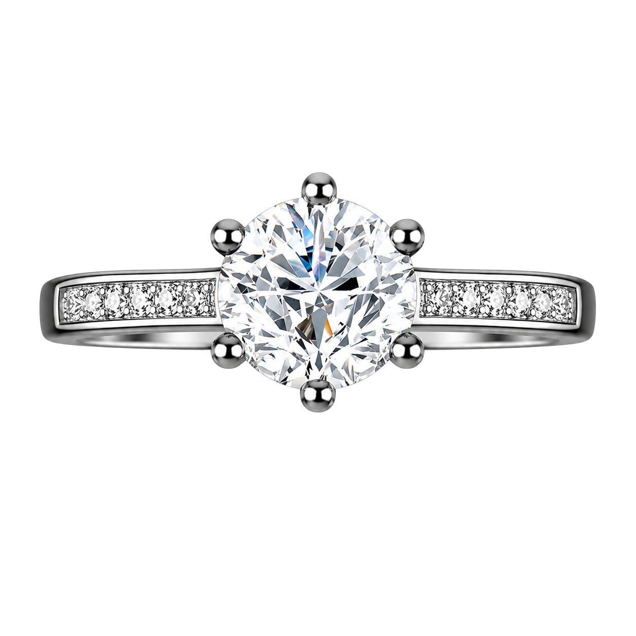 1 Carat Diamond Pavé Engagement Ring