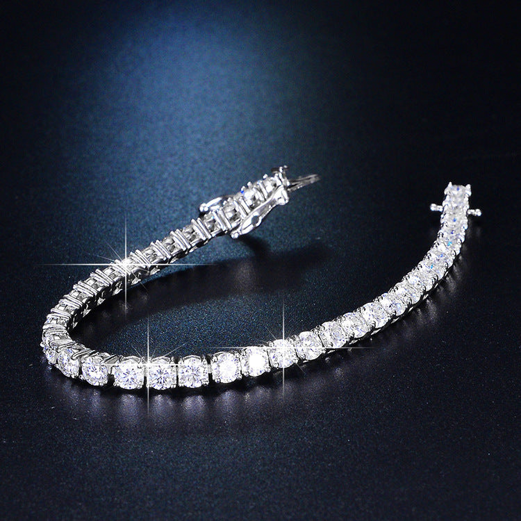 925 Sterling Silver with 4mm Diamond Tennis Bracelet