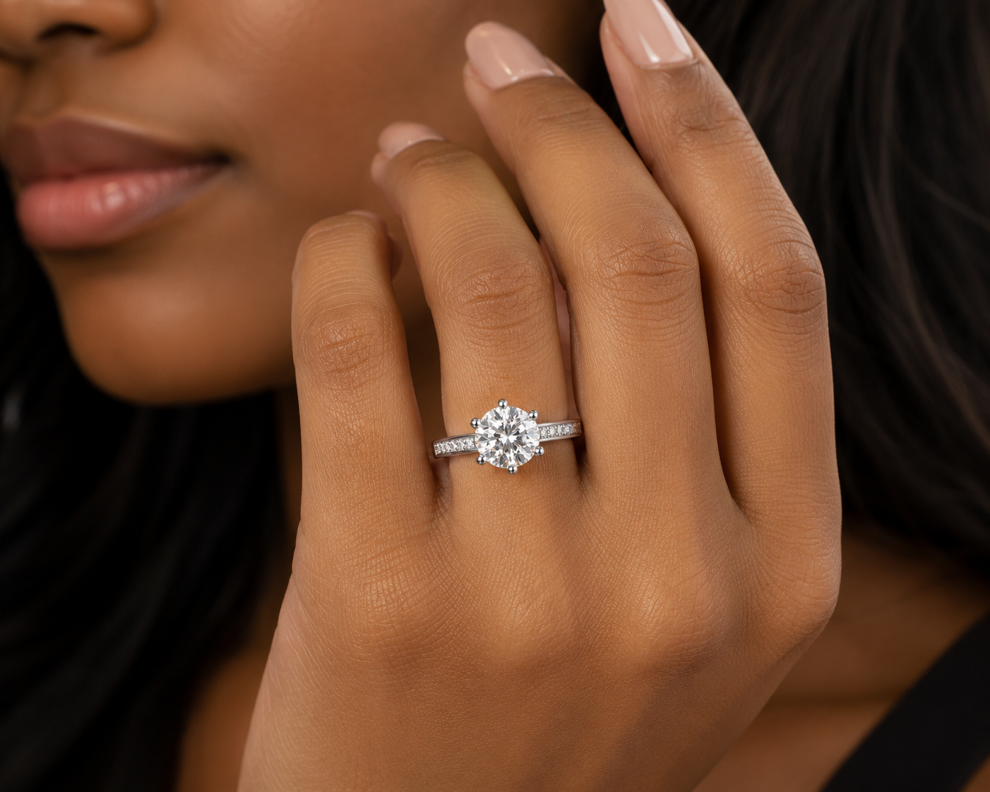 1 Carat Diamond Pavé Engagement Ring
