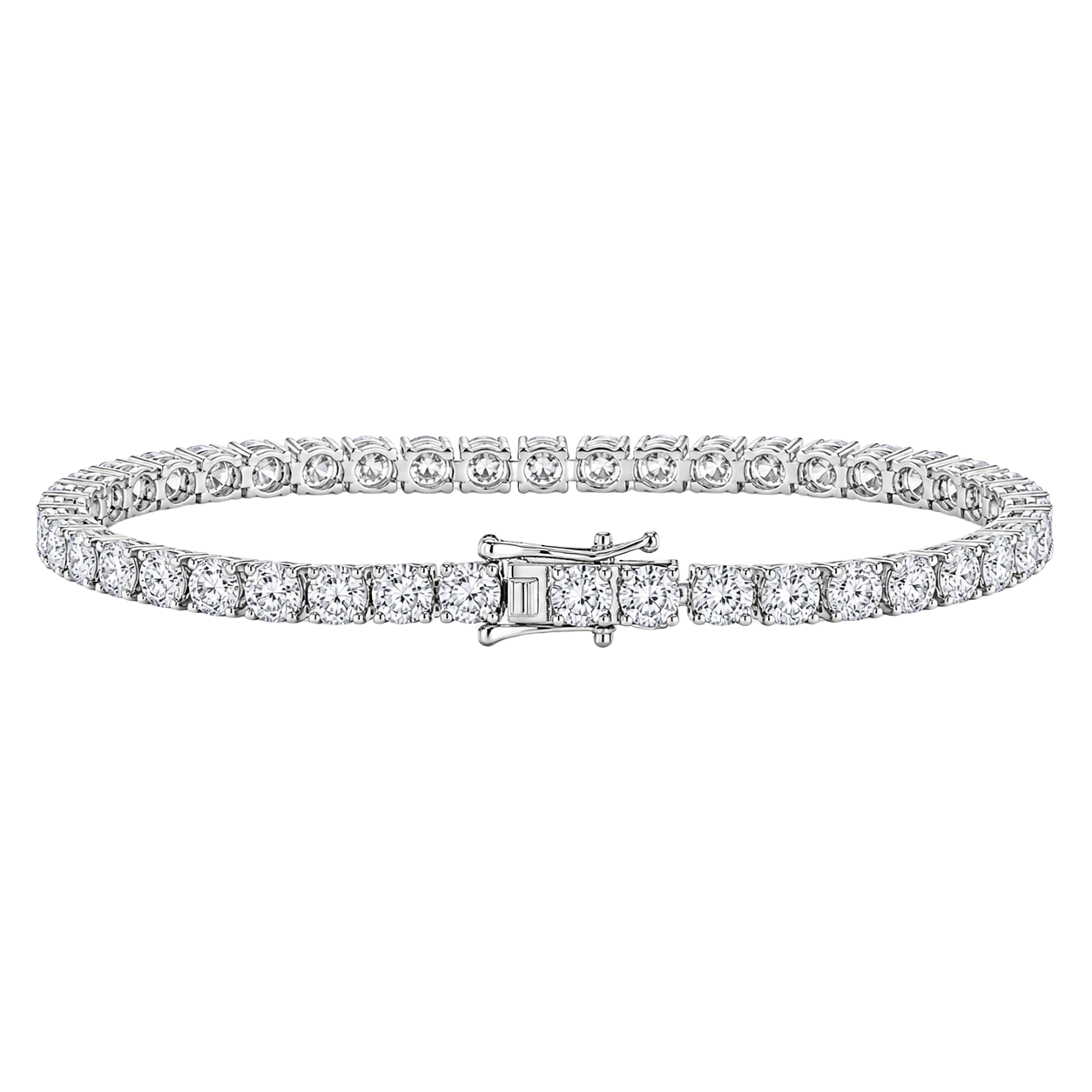 925 Sterling Silver with 4mm Diamond Tennis Bracelet