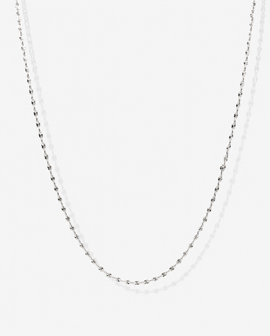Lumière Mirror White Gold Chain Necklace