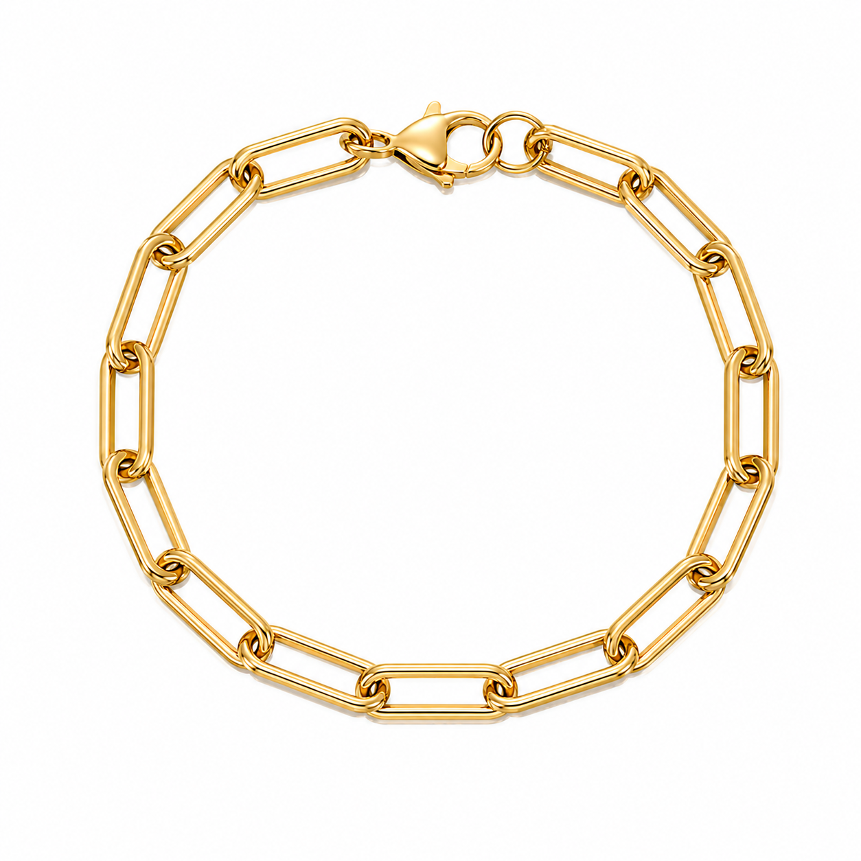 18K Gold High Polish Link Bracelet