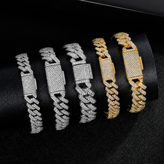 14mm Iced Out Cuban Link Bracelet – Premium Micro Pavé Statement Bracelet