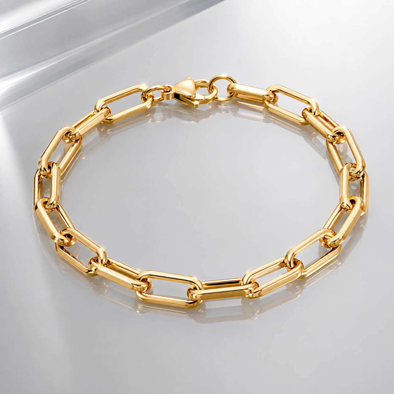 18K Gold High Polish Link Bracelet