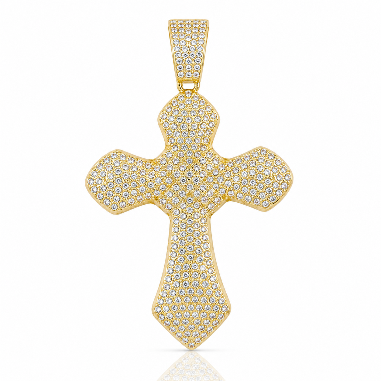 Pavé-Set Gold Diamond Cross