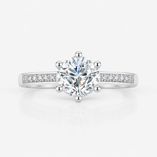 1 Carat Diamond Pavé Engagement Ring