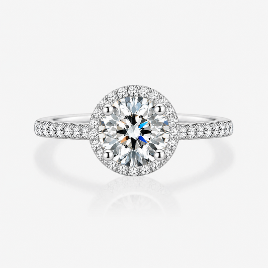 1 Carat Halo Diamond Engagement Ring