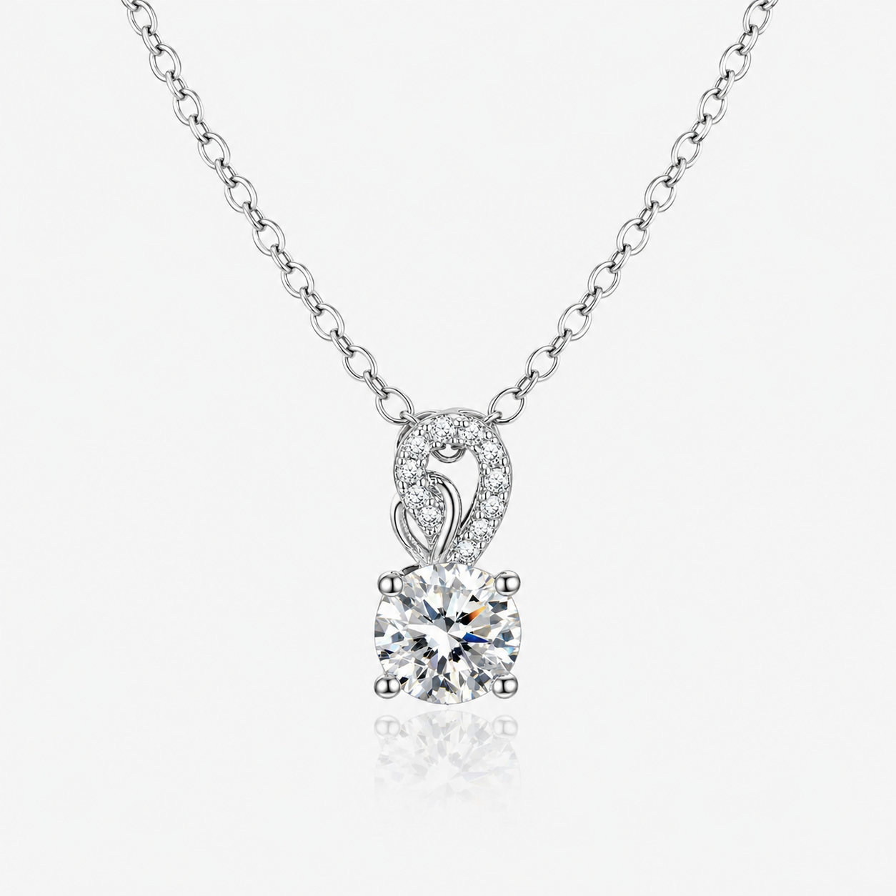 Radiant Infinity Solitaire Pendant Necklace