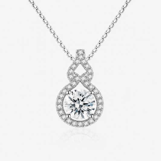 Infinity Halo Solitaire Pendant Necklace
