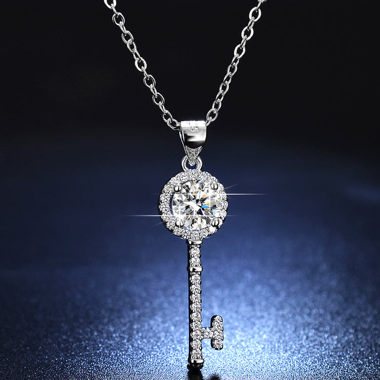 Key to My Heart Crystal Diamond Pendant Necklace