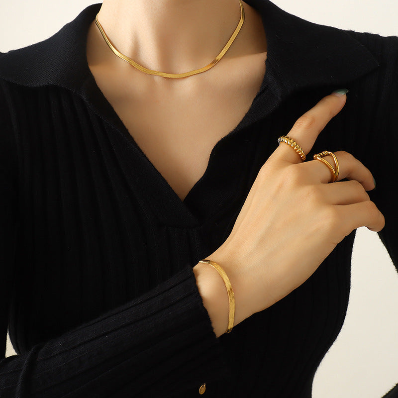 Luxe Herringbone Chain Necklace