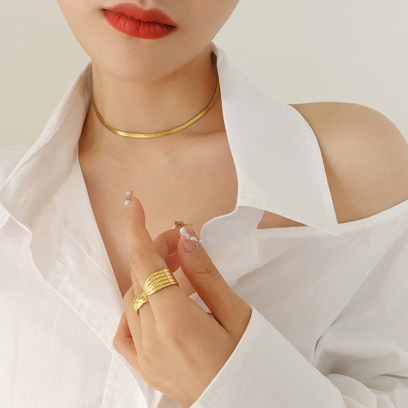 Luxe Herringbone Chain Necklace