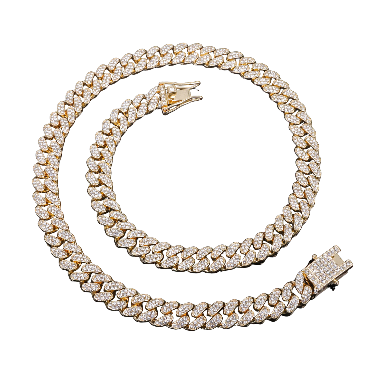 Iced Out Cuban Gold Link Chain 12mm