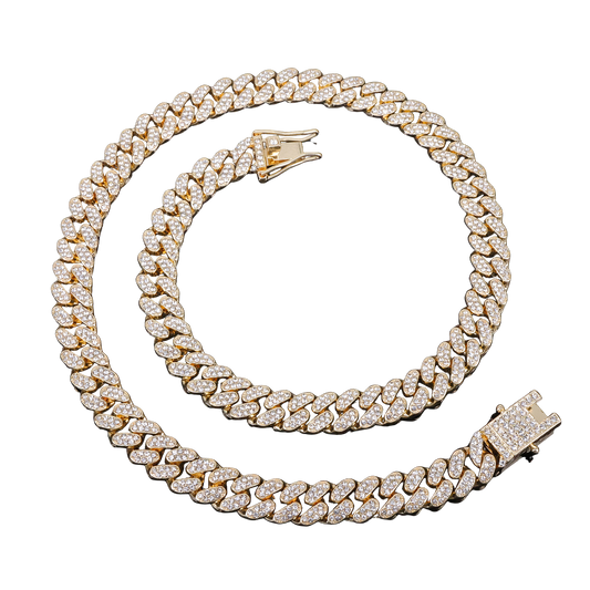 Iced Out Cuban Gold Link Chain 12mm