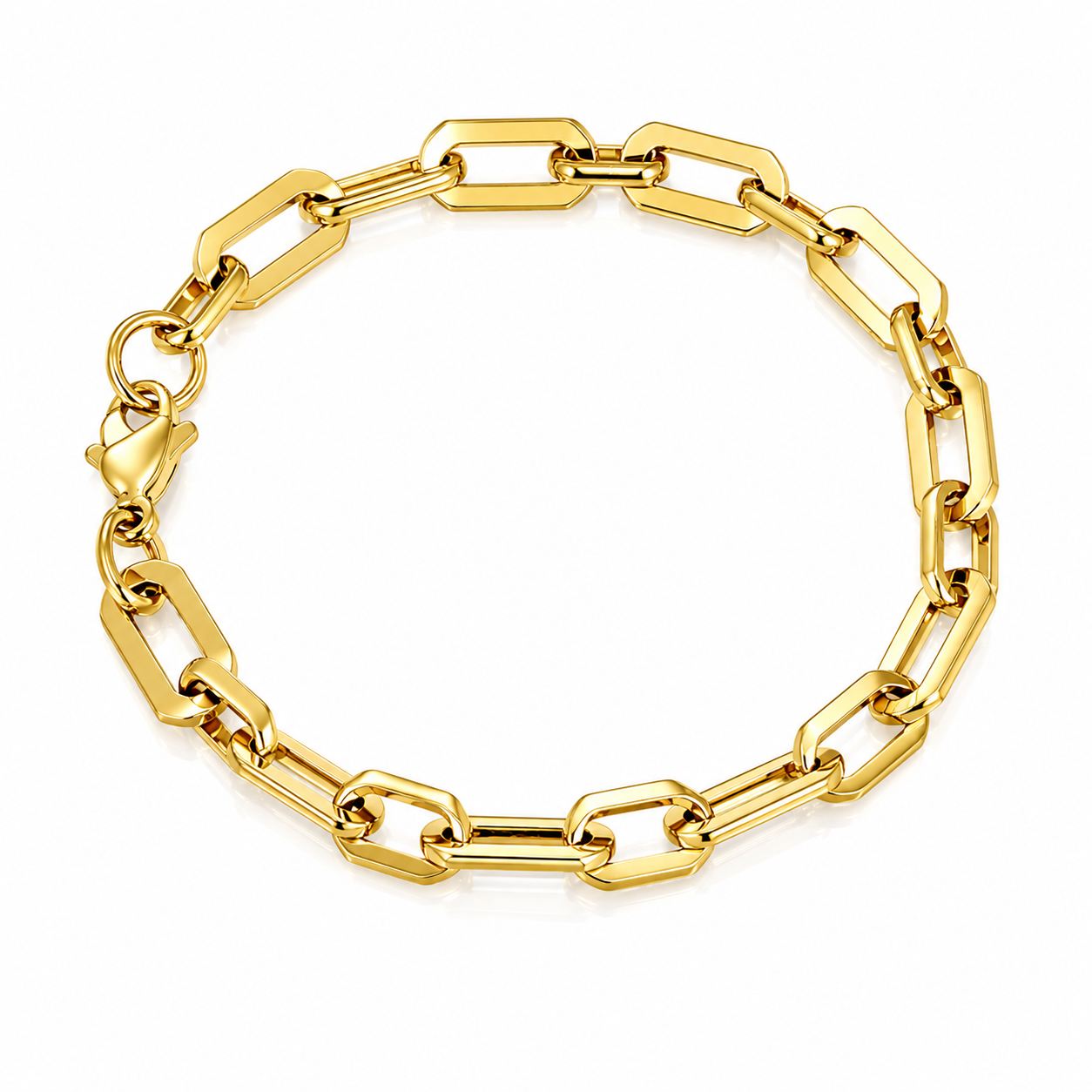 18K Gold Geo Link Bracelet – Modern Chain Bracelet
