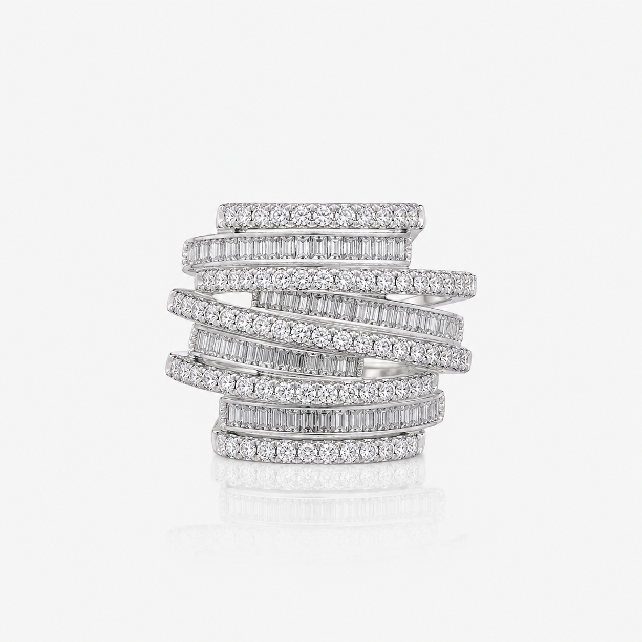 Luxe Multi Row Diamond Ring
