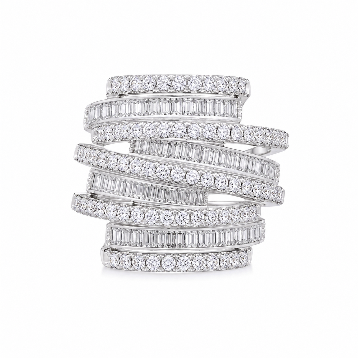 Luxe Multi Row Diamond Ring