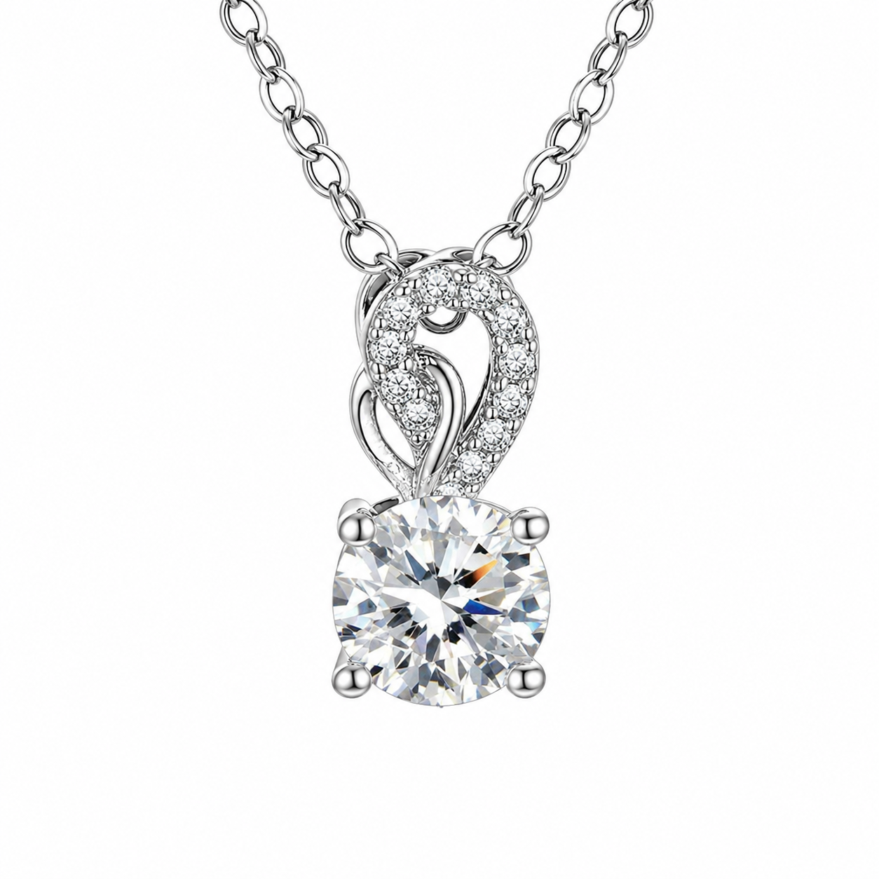 Radiant Infinity Solitaire Pendant Necklace