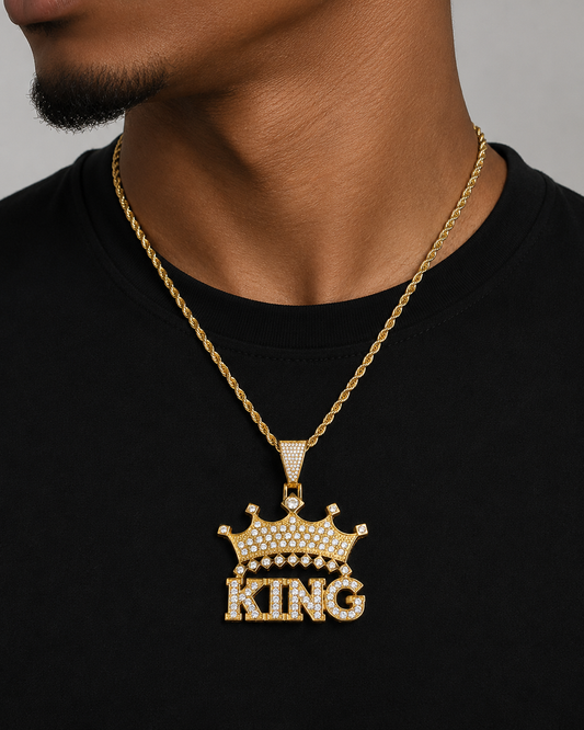 Iced King Crown Pendant