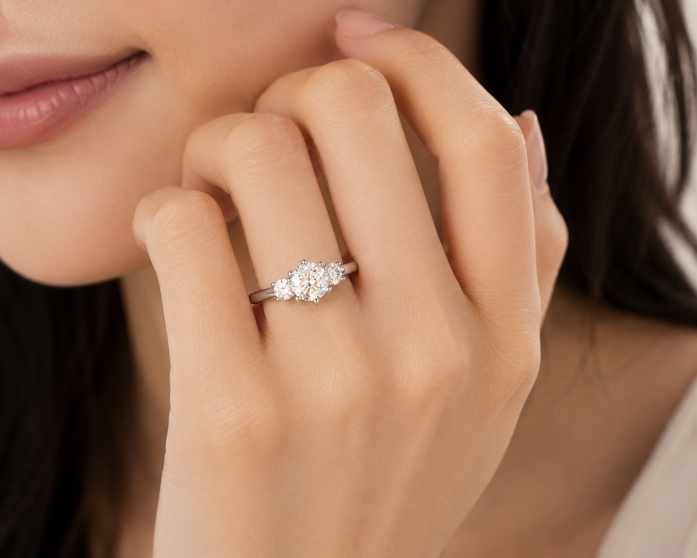 Three-Stone Diamond Engagement Ring