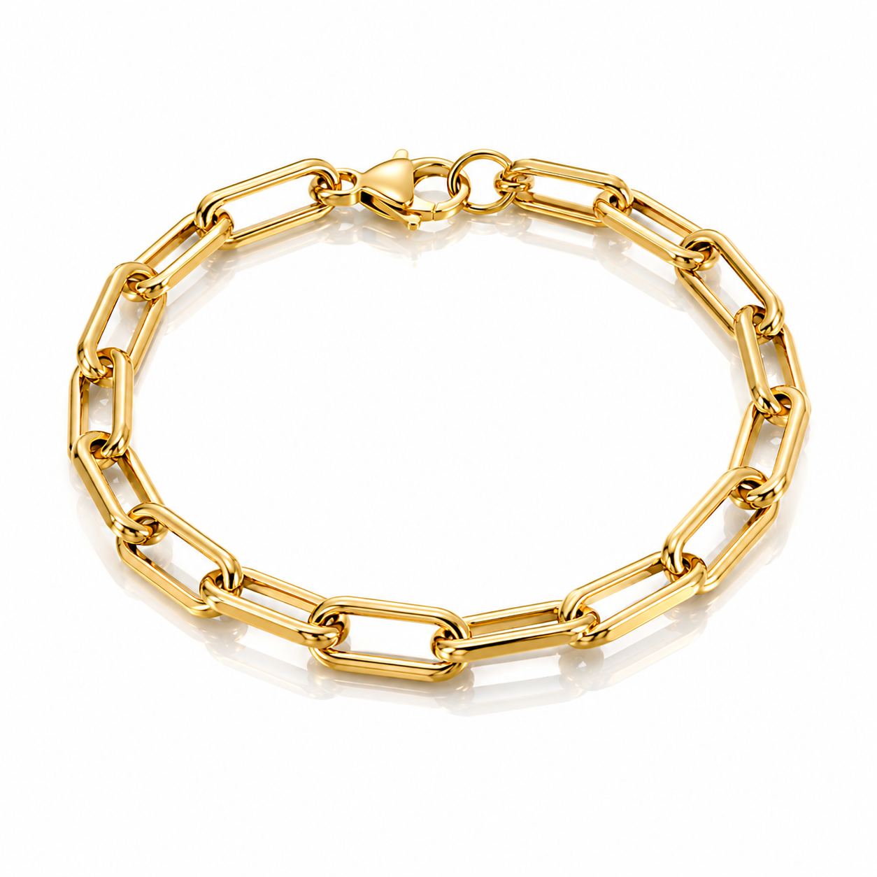 18K Gold High Polish Link Bracelet