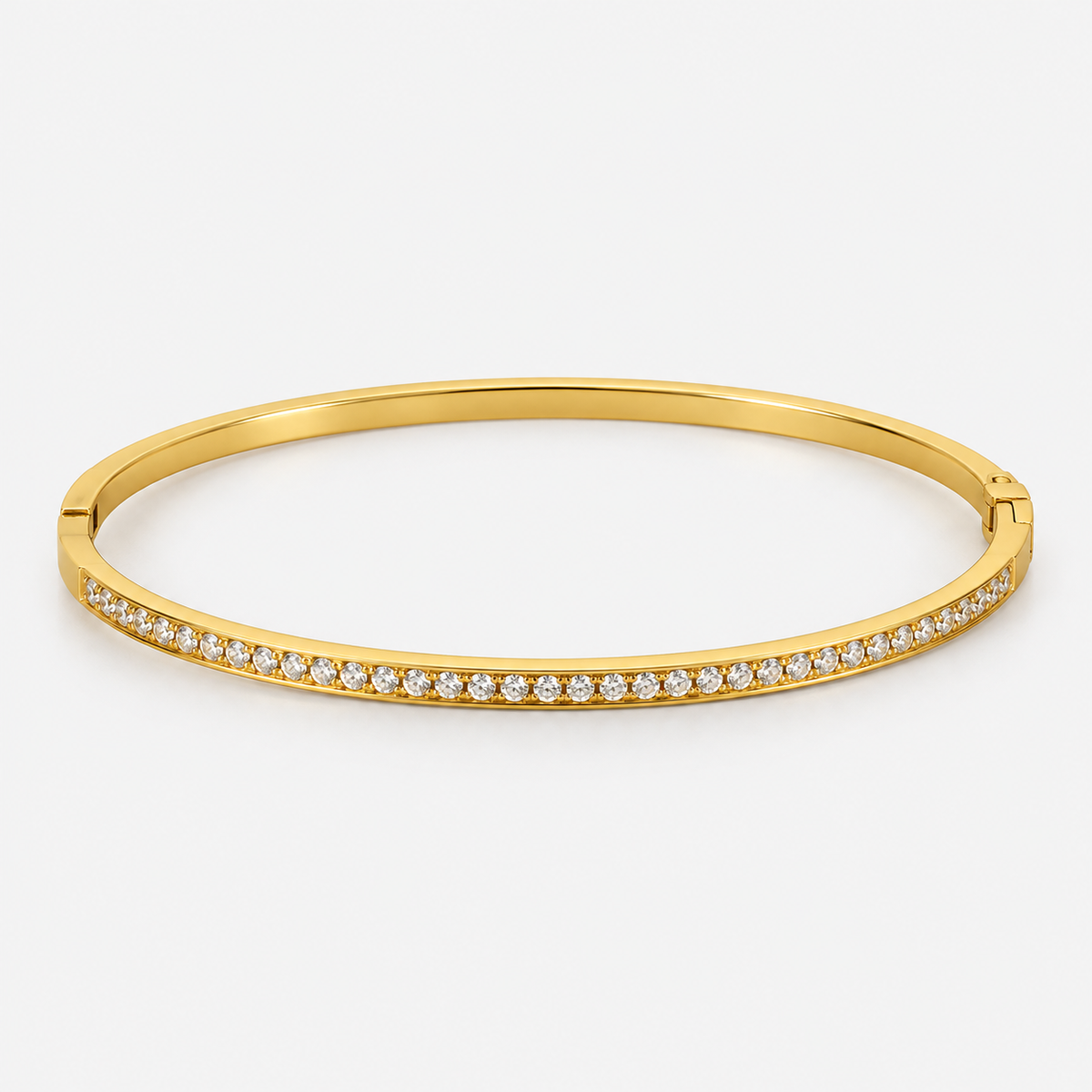 Lumière Slim Pavé Bangle centered on a light gray background